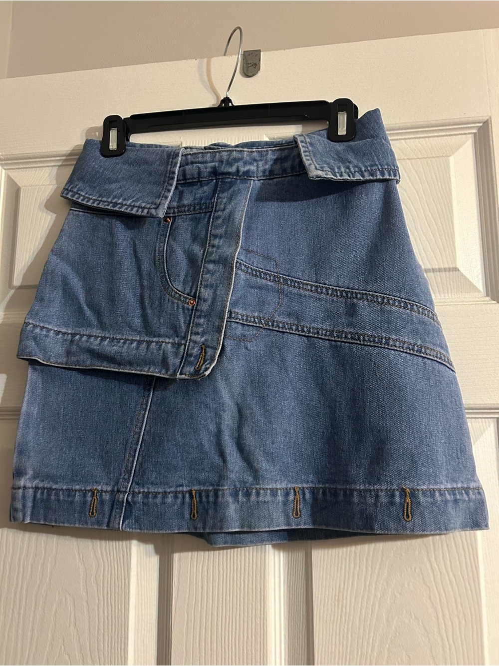 Denim A-Line Mini Skirt -